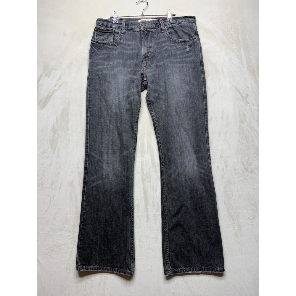 Y2K Levi's 527 Bootcut Jeans Mens 34x34 Black Faded Denim Low Rise Mini-Flare